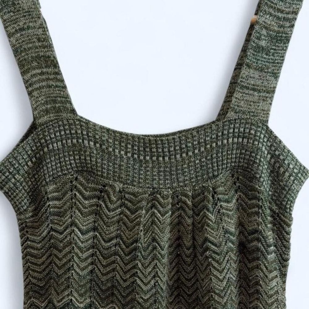 Fairycore Whimsical Y2K Sweater Project Sage Green Knit Mini Tank Dress Sz S - Picture 2 of 7